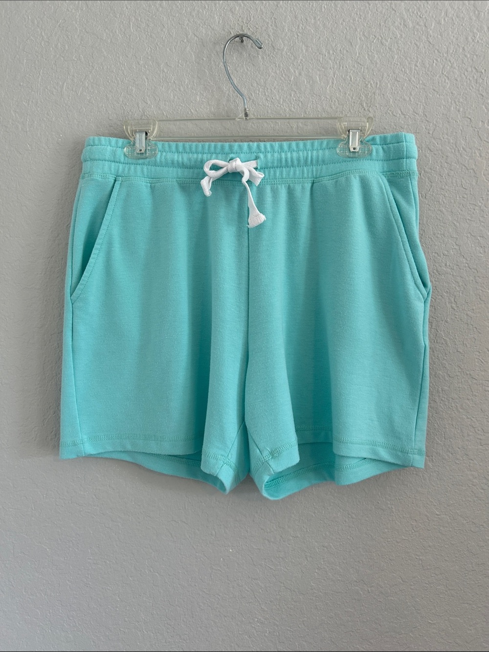 Women's Aqua Drawstring Athletic Shorts
